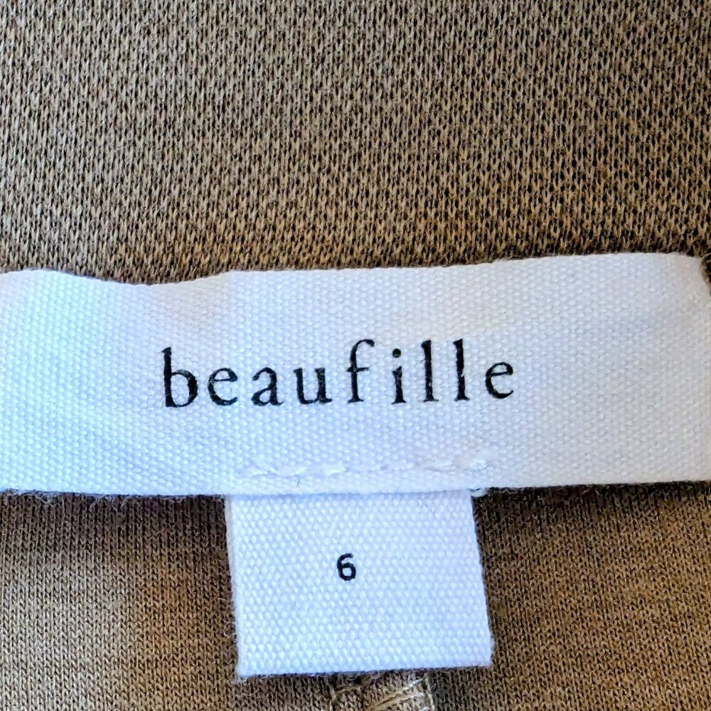 beaufille Beige V-Neck Midi Dress - Picture 6 of 7